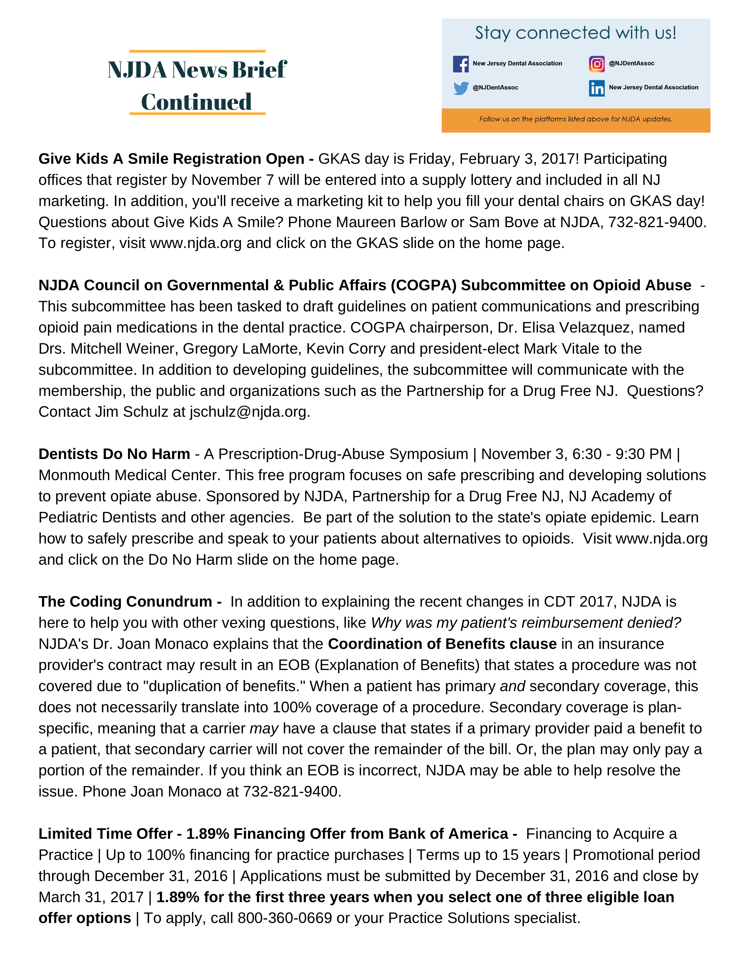NJDA News Brief